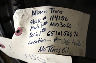 ALLISON TRANSMISSION SALES | USED ALLISON MD3060 TRANSMISSION FOR SALE