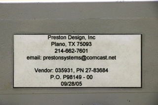 USED RV PRESTON DESIGN MODULE 27-83684 FOR SALE