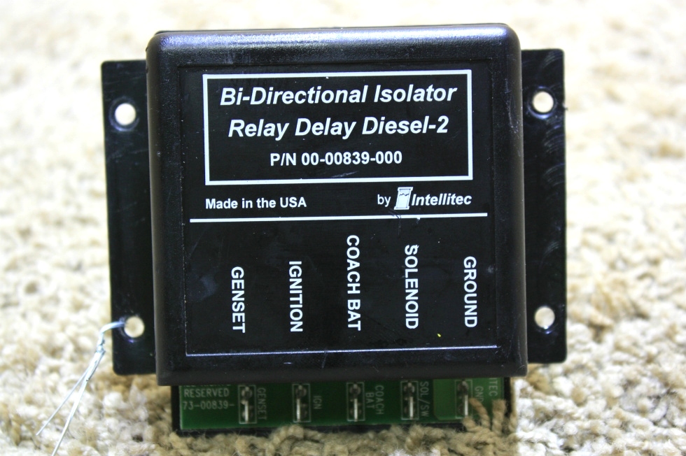 USED RV INTELLITEC DI-DIRECTIONAL ISOLATOR RELAY DELAY DIESEL 2 00-00839-000 FOR SALE