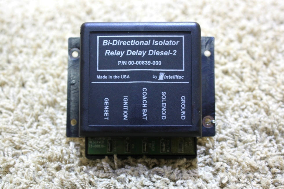 USED RV INTELLITEC BI-DIRECTIONAL ISOLATOR RELAY DELAY DIESEL-2 00-00839-000 FOR SALE