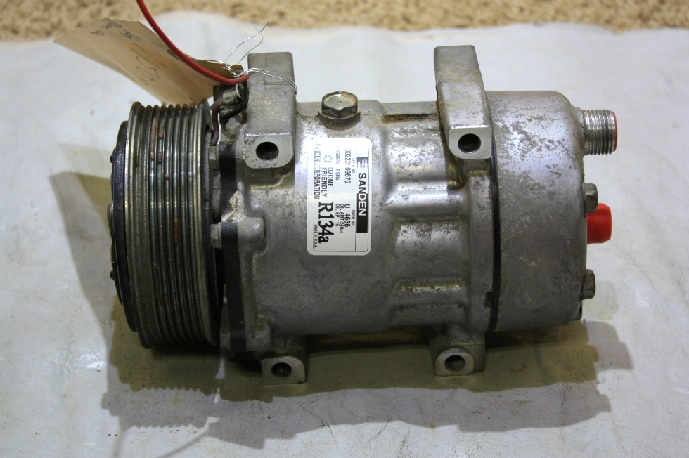 USED RV SANDEN A/C COMPRESSOR U 4666 MOTORHOME PARTS FOR SALE