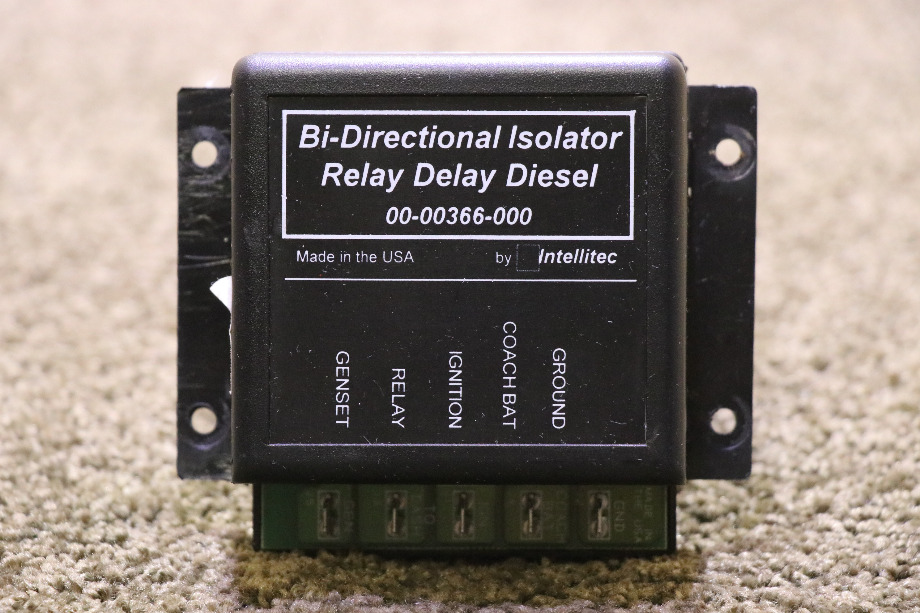 USED 00-00366-000 INTELLITEC BI-DIRECTIONAL ISOLATOR RELAY DELAY DIESEL RV/MOTORHOME PARTS FOR SALE