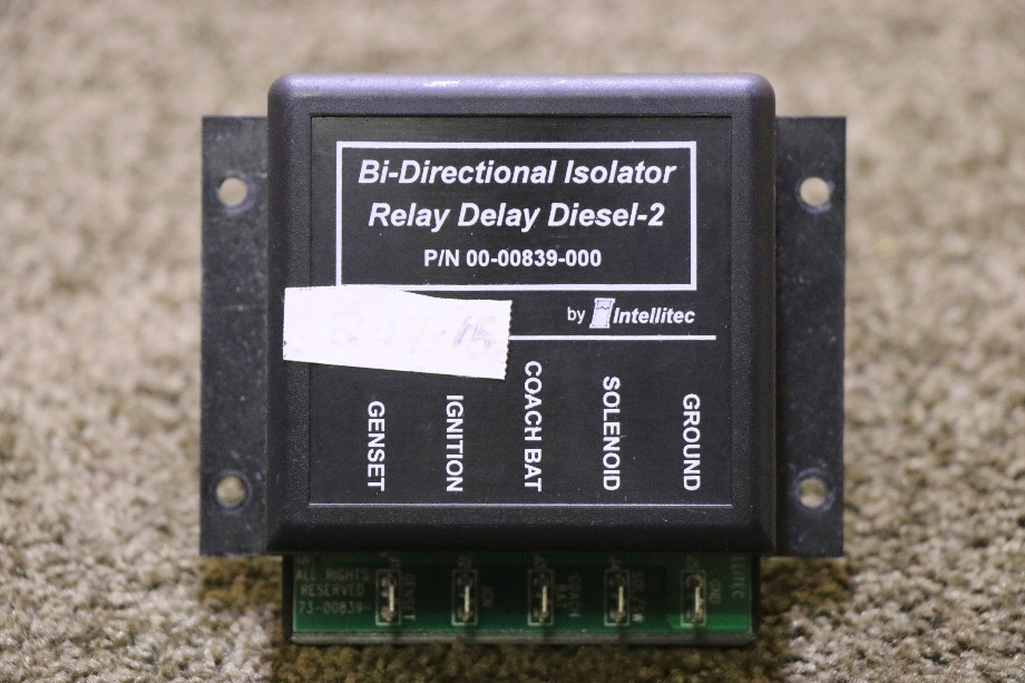 USED RV 00-00839-000 INTELLITEC BI-DIRECTIONAL ISOLATOR RELAY DELAY DIESEL-2 FOR SALE